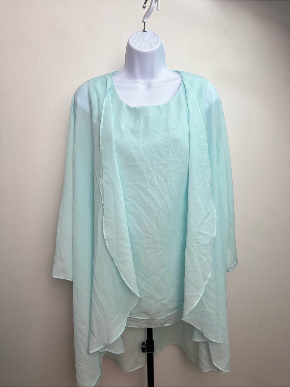 Sheer Mint Layered Chiffon Top